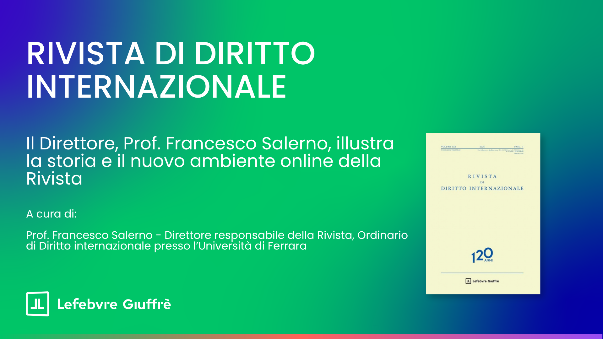 Presentazione della Rivista di Diritto internazionale online